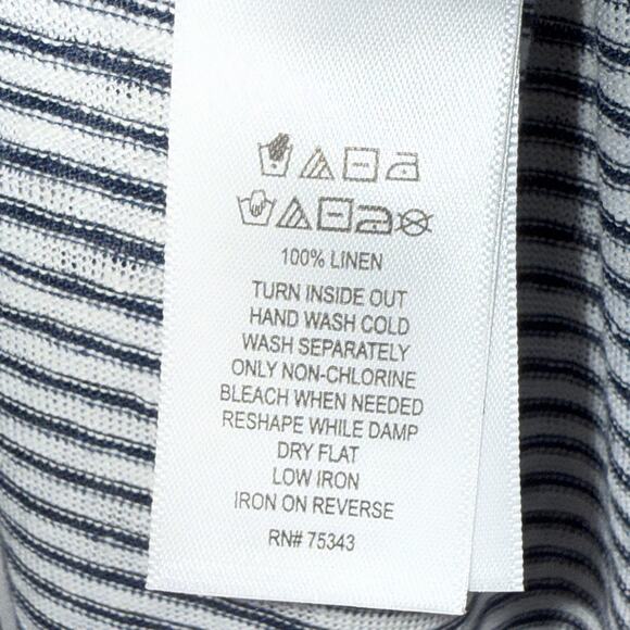 Adrienne Vittadini NWT 100% Linen Knit Blue Striped Lightweight Top/Shirt Sz 1X - Picture 5 of 6